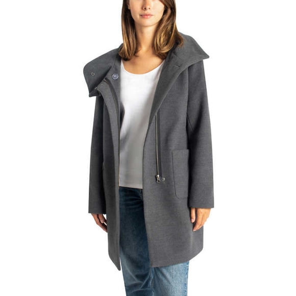 Ellabee Women's Faux Wool Jacket- XXL Gray - Picture 2 of 6